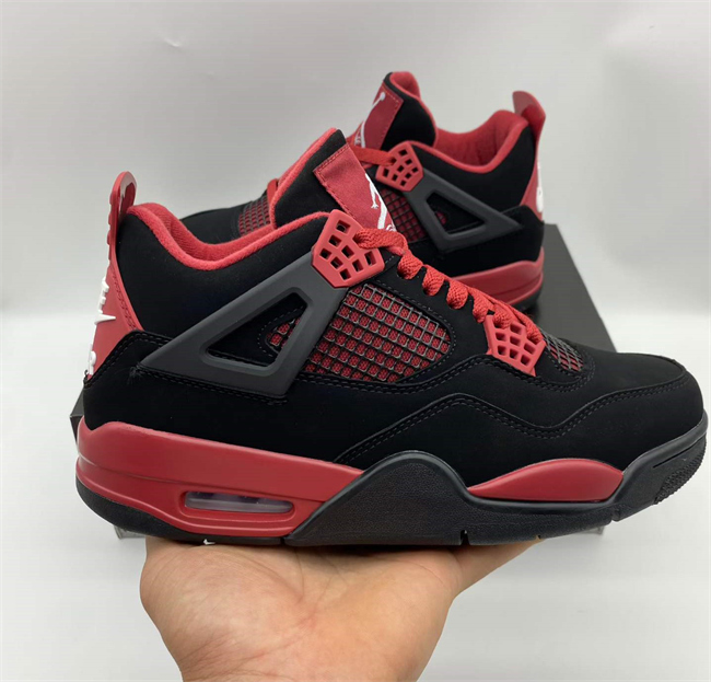 Women's Black/Red Running weapon Jordan 4 Shoes 064